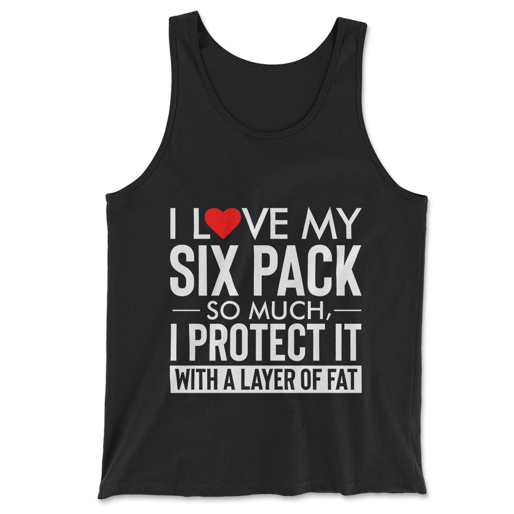 I Love My Six Pack And I Protect It With My Layer Of Fat Men/Unisex Tank in Black color