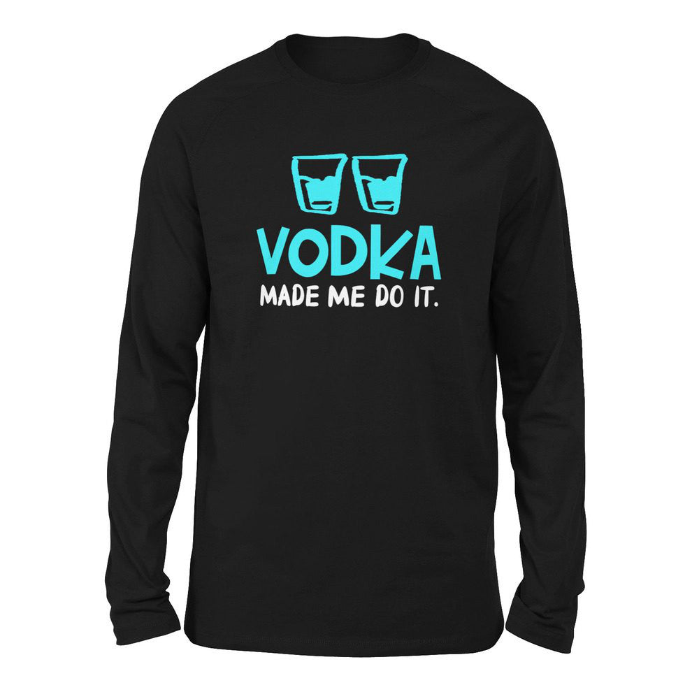 Vodka Made Me Do It Men/Unisex Drop Shoulder Sweatshirt in Black color