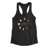 Night Moon Phases Womens Racerback Tank in Black color