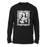 Gothic Monalisa Men/Unisex Drop Shoulder Sweatshirt in Black color