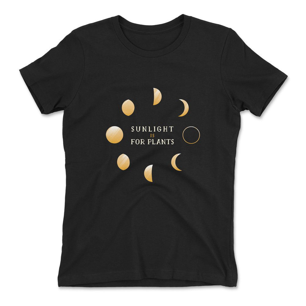 Night Moon Phases Womens T-Shirt in Black color