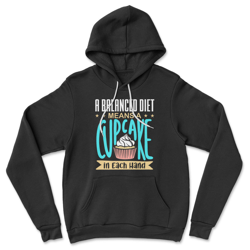 Cupcake - A Balanced Diet Hoodie in Black color