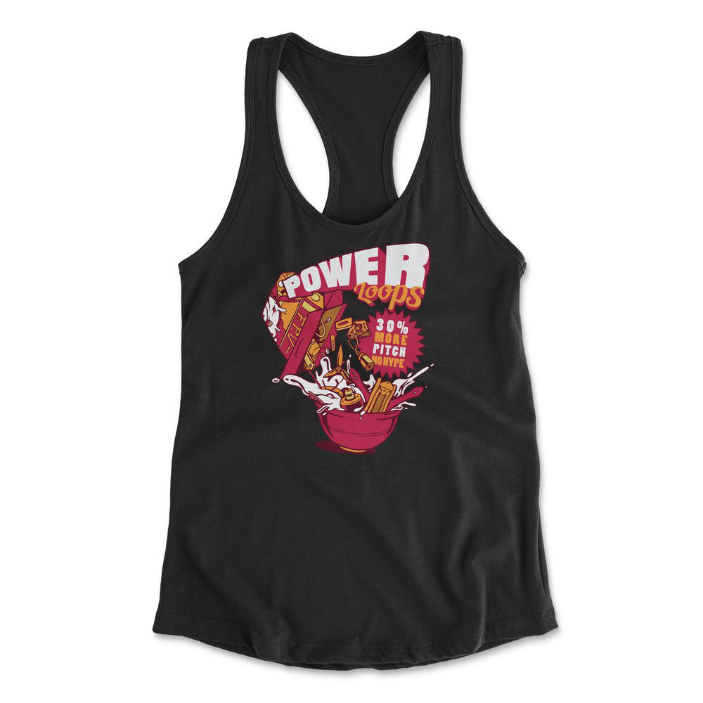 Power Loops Womens Racerback Tank in Black color