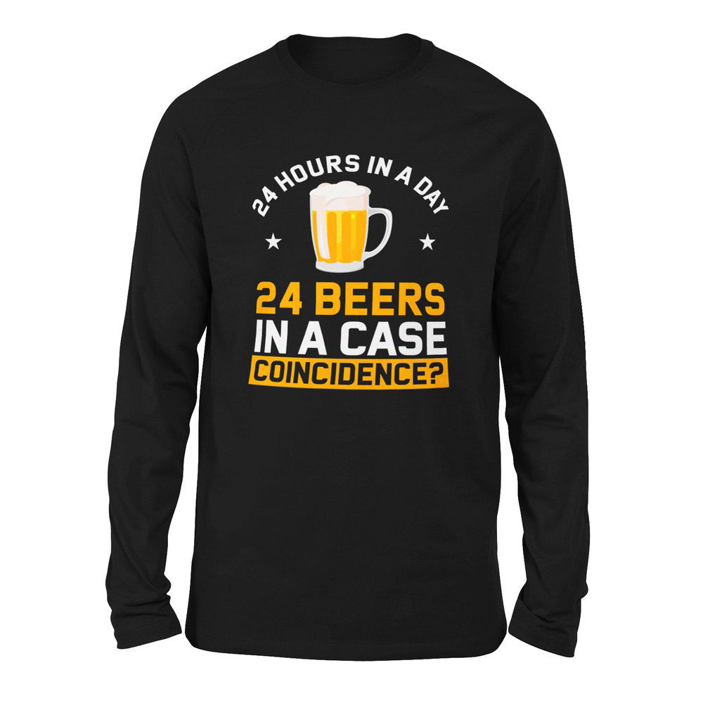 24 Hours In A Day, 24 Beers In A Case. Coincidence Men/Unisex Drop Shoulder Sweatshirt in Black color