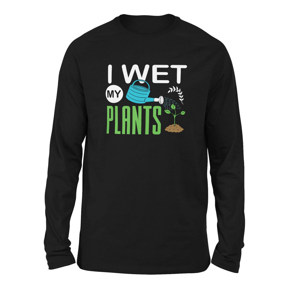 I Wet My Plants Men/Unisex Drop Shoulder Sweatshirt in Black color