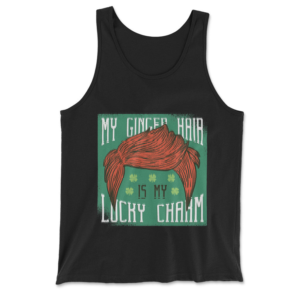 My Ginger Hair Is My Lucky Charm Men/Unisex Tank in Black color