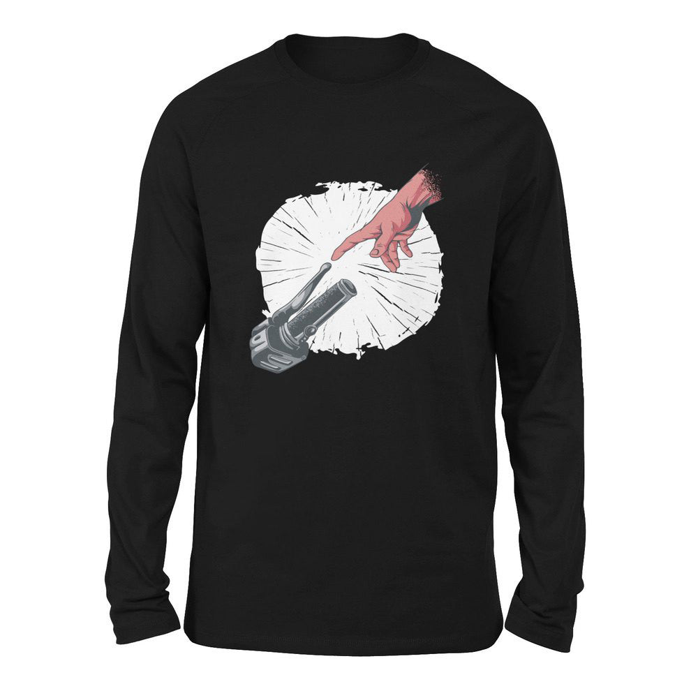 Creation Of Adam - Motorcycle Men/Unisex Drop Shoulder Sweatshirt in Black color