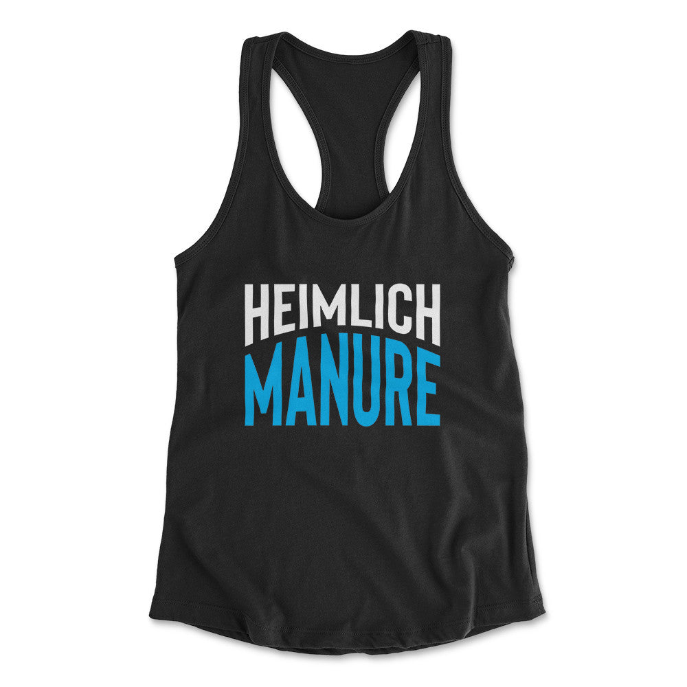 Heimlich Manure Womens Racerback Tank in Black color
