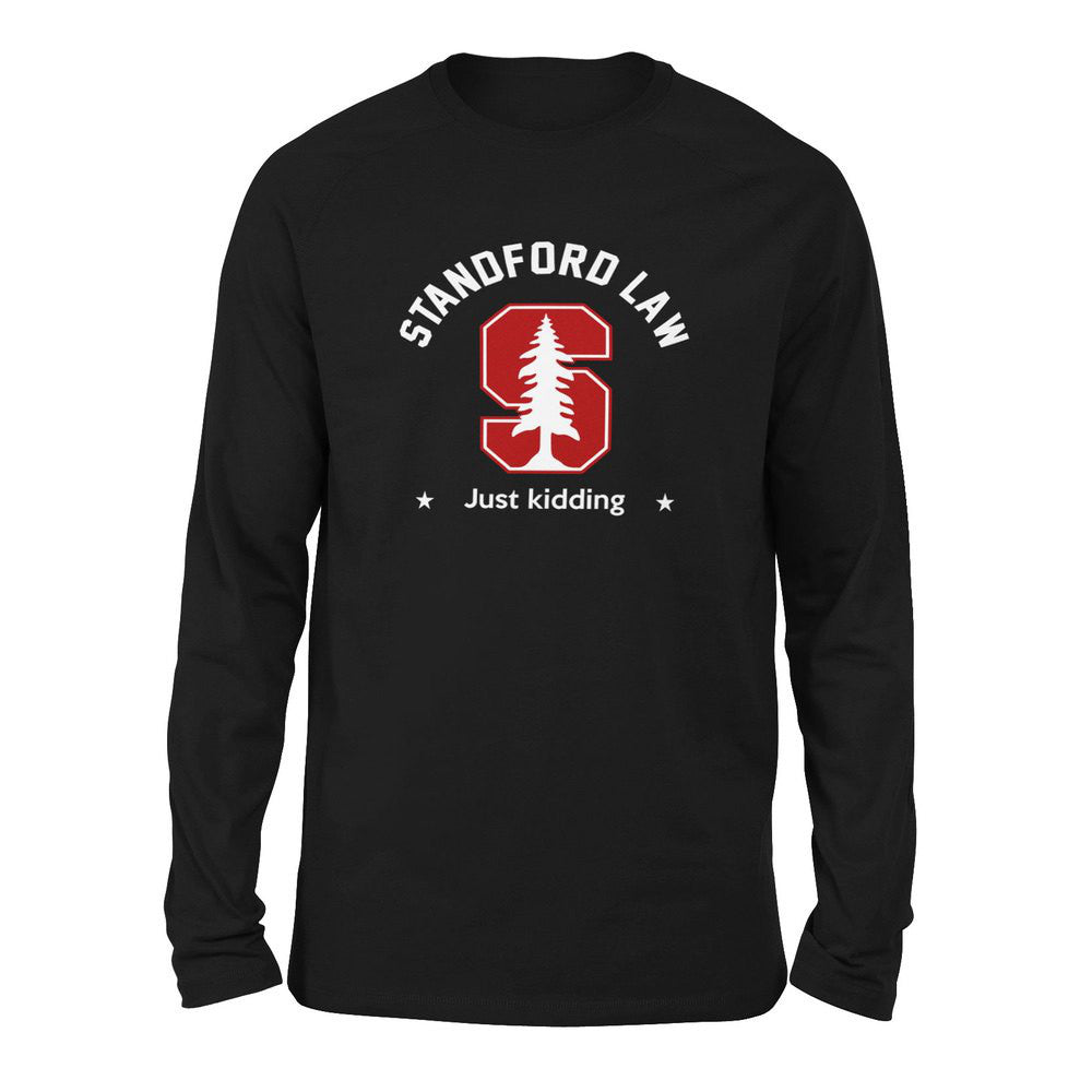 Stanford Law, Just Kidding Men/Unisex Drop Shoulder Sweatshirt in Black color