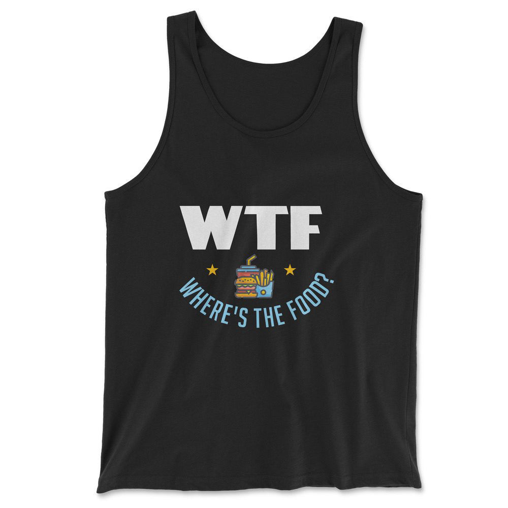 WTF - Where's The Food Men/Unisex Tank in Black color