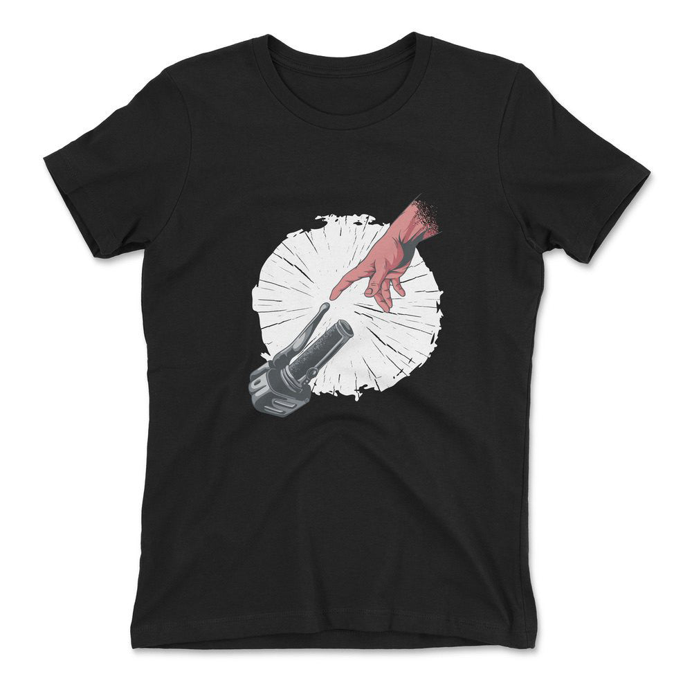 Creation Of Adam - Motorcycle Womens T-Shirt in Black color