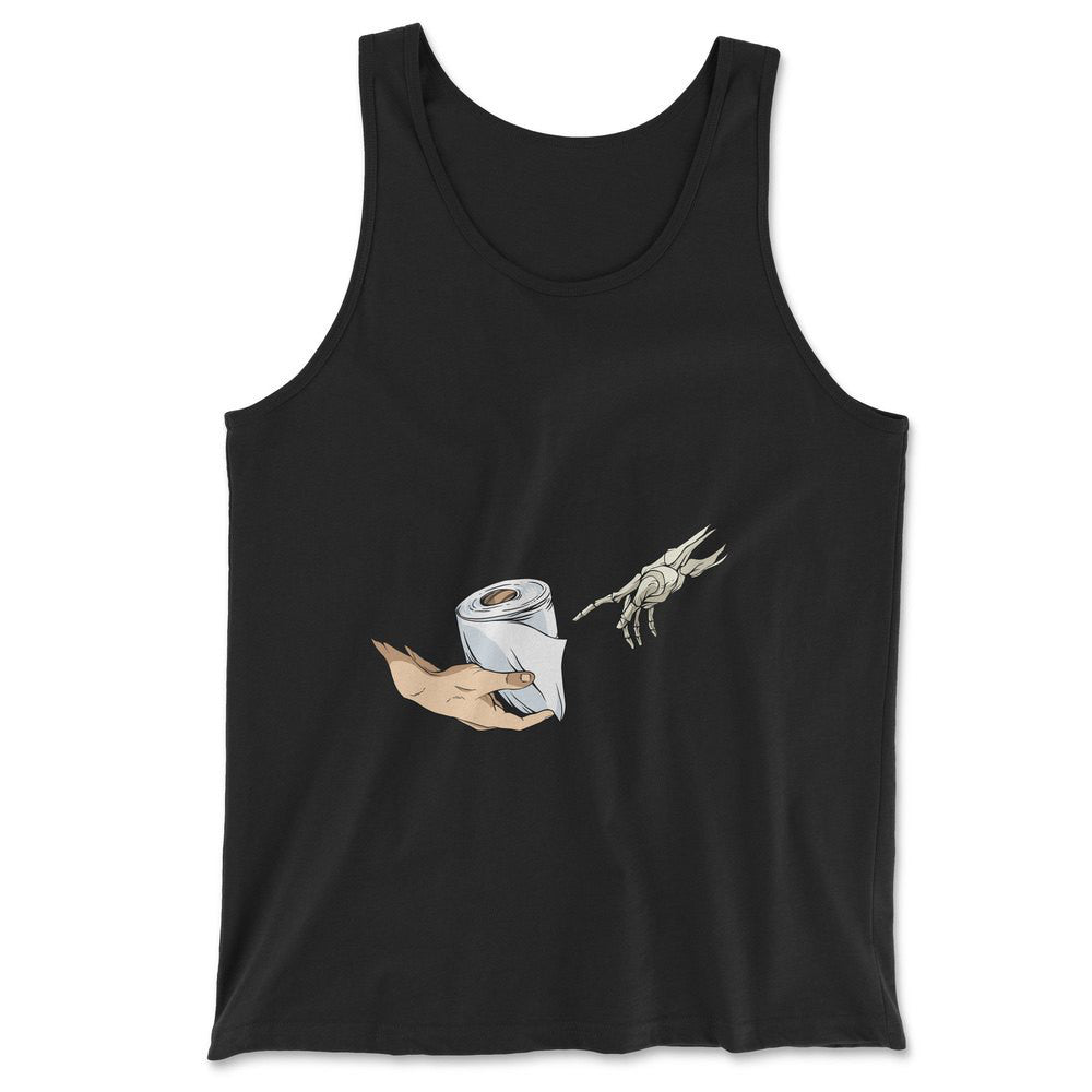 Creation Of Adam - Toilet Paper Men/Unisex Tank in Black color