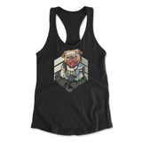 Lifeline Pug Apex Gamer Womens Racerback Tank in Black color