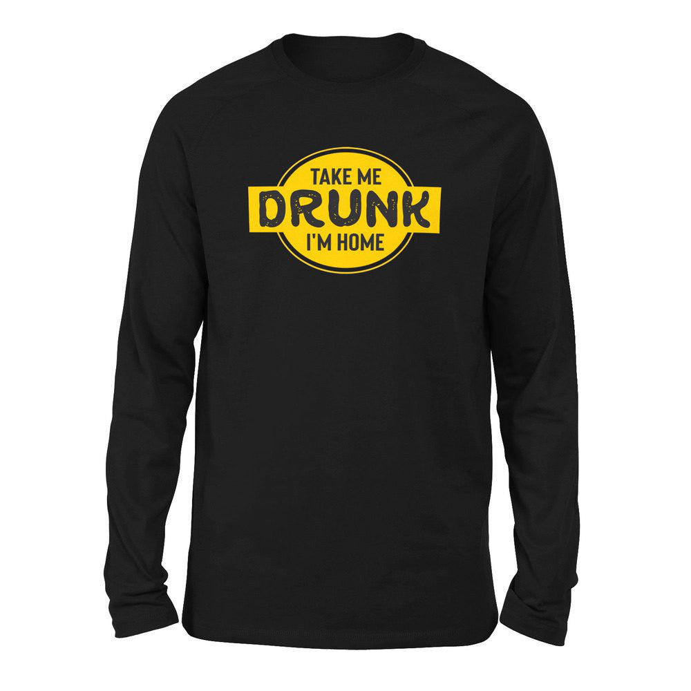 Take Me Drunk, I'm Home Men/Unisex Drop Shoulder Sweatshirt in Black color