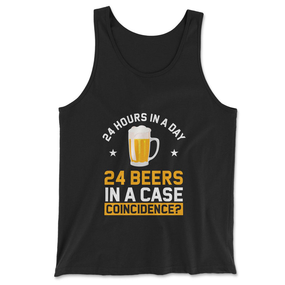 24 Hours In A Day, 24 Beers In A Case. Coincidence Men/Unisex Tank in Black color