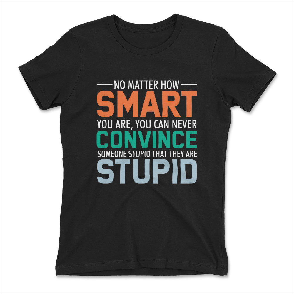 You Can Never Convince Someone Stupid That They Are Stupid Womens T-Shirt in Black color