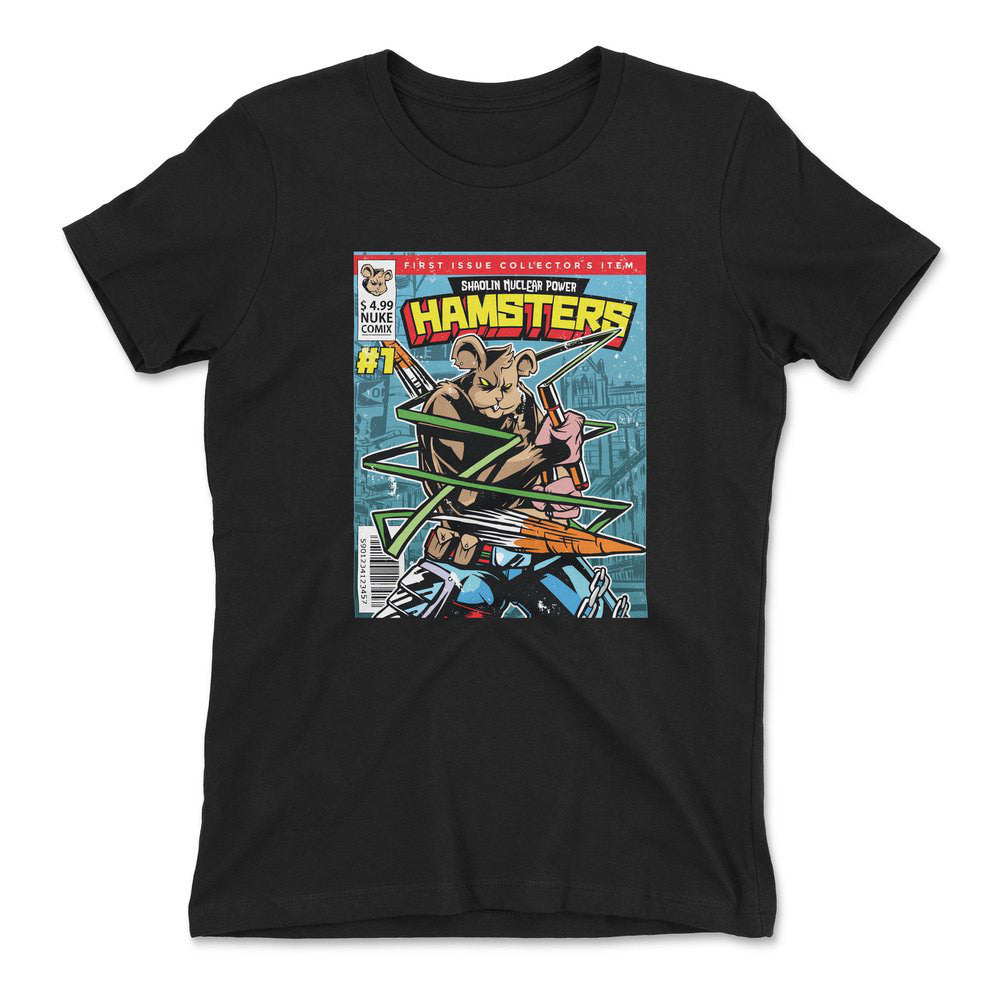 Comic Cover - Hamsters Womens T-Shirt in Black color