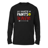 I Hate Pants & Socializing Men/Unisex Drop Shoulder Sweatshirt in Black color