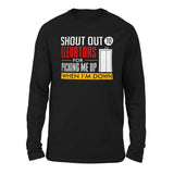 Shout Out To Elevators For Picking Me Up When I'm Down Men/Unisex Drop Shoulder Sweatshirt in Black color
