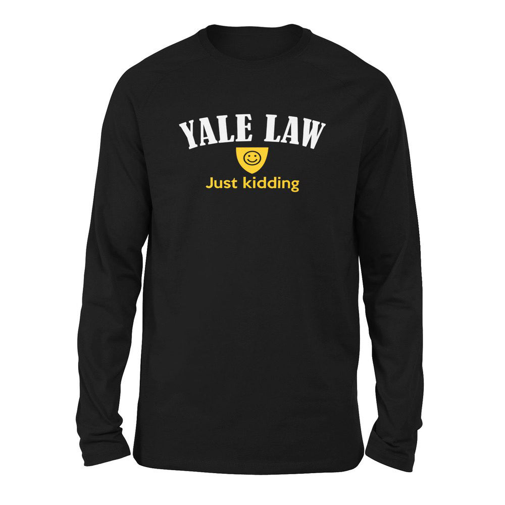 Yale Law, Just Kidding Men/Unisex Drop Shoulder Sweatshirt in Black color