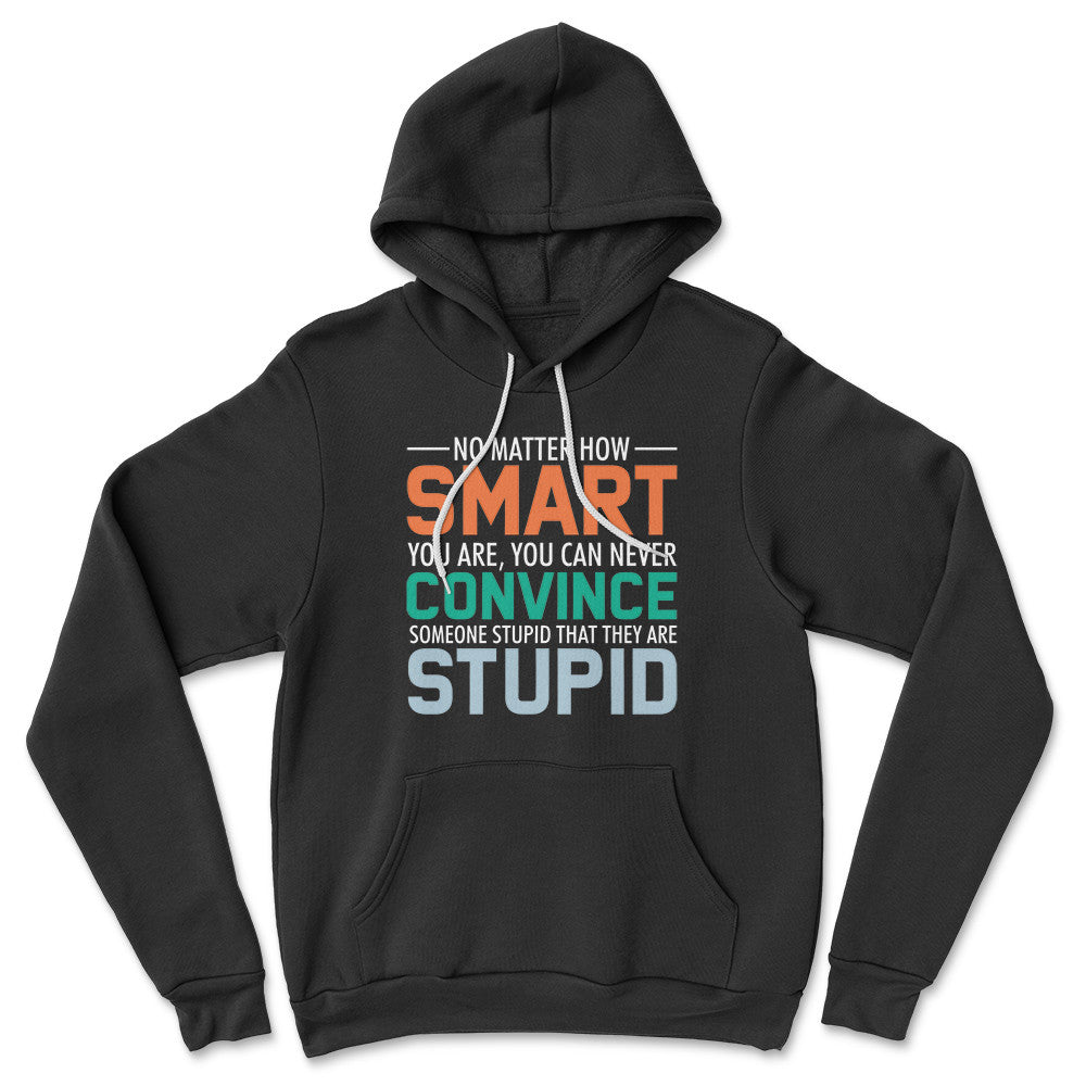 You Can Never Convince Someone Stupid That They Are Stupid Hoodie in Black color