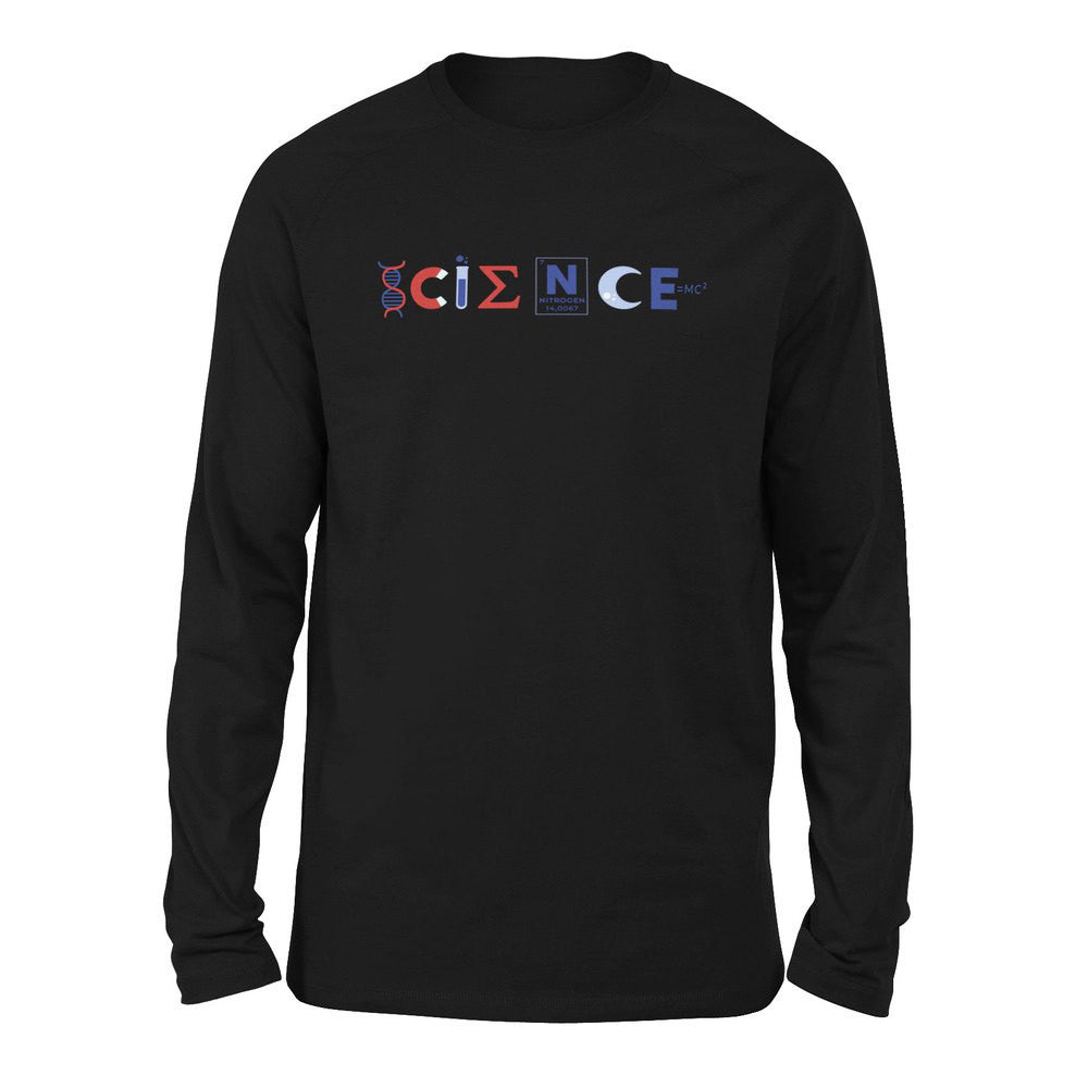 Science Lettering Men/Unisex Drop Shoulder Sweatshirt in Black color