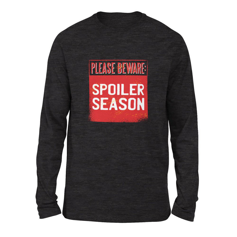 Spoiler Alert Men/Unisex Drop Shoulder Sweatshirt in Dark Grey Heather color