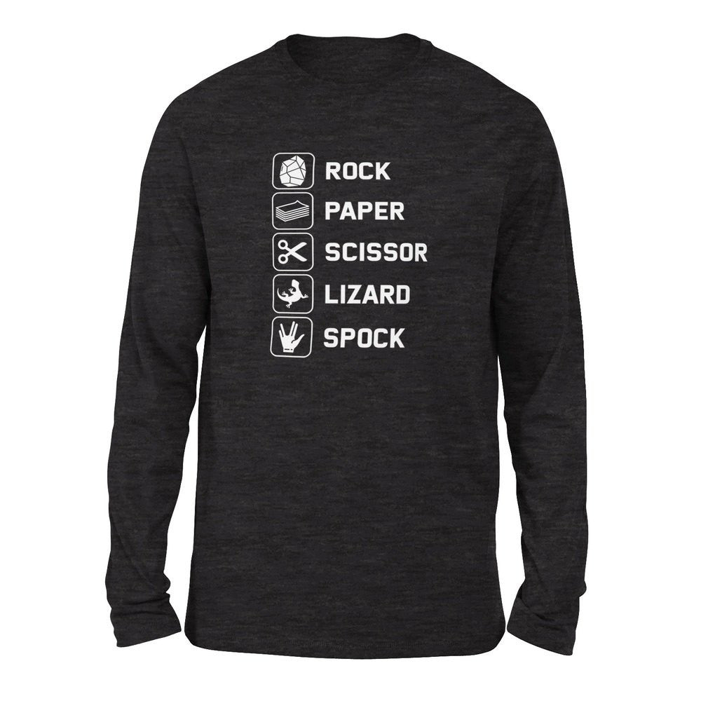Rock Paper Scissor Lizard Spock Men/Unisex Drop Shoulder Sweatshirt in Dark Grey Heather color