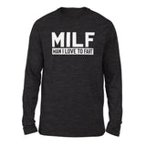 MILF - Man I Love To Fart Men/Unisex Drop Shoulder Sweatshirt in Dark Grey Heather color