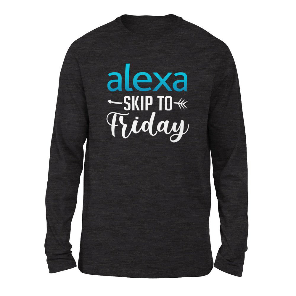 Alexa, Skip To Friday Men/Unisex Drop Shoulder Sweatshirt in Dark Grey Heather color