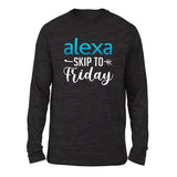Alexa, Skip To Friday Men/Unisex Drop Shoulder Sweatshirt in Dark Grey Heather color