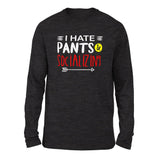 I Hate Pants & Socializing Men/Unisex Drop Shoulder Sweatshirt in Dark Grey Heather color