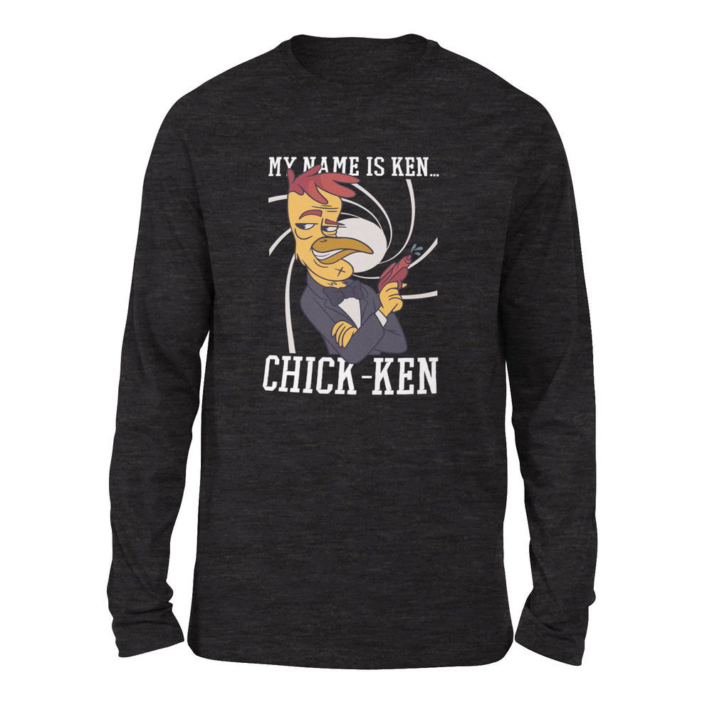 Chicken Spy Men/Unisex Drop Shoulder Sweatshirt in Dark Grey Heather color
