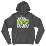 Some People Just Need A High-Five In The Face With A Chair Hoodie in Dark Grey Heather color