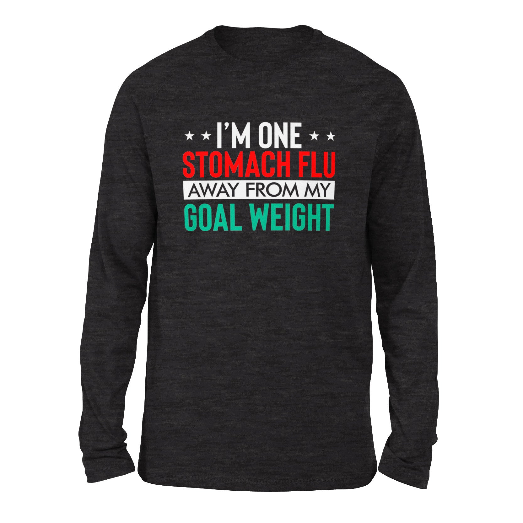 I'm One Stomach Flu Away From My Goal Weight Men/Unisex Drop Shoulder Sweatshirt in Dark Grey Heather color