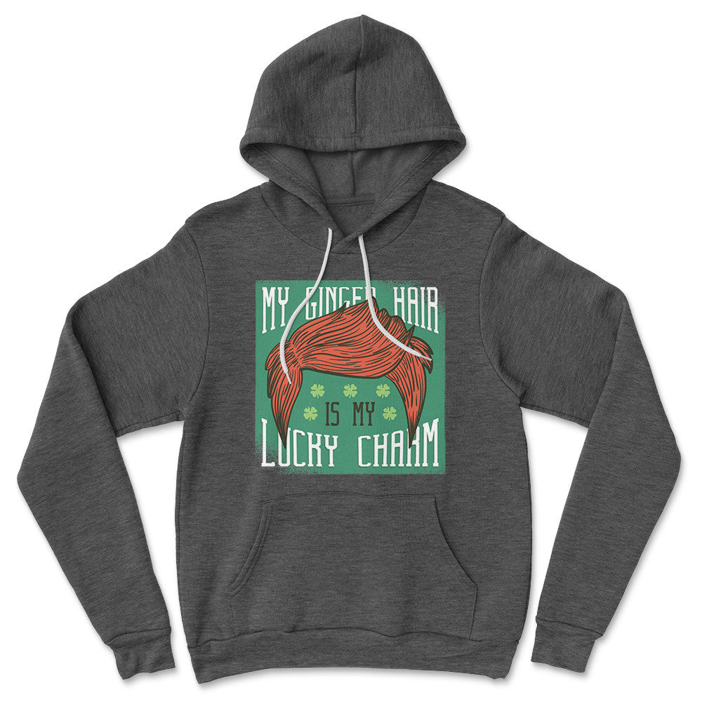 My Ginger Hair Is My Lucky Charm Hoodie in Dark Grey Heather color