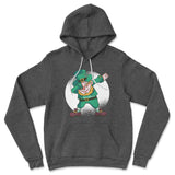Leprechaun Dabbing Hoodie in Dark Grey Heather color