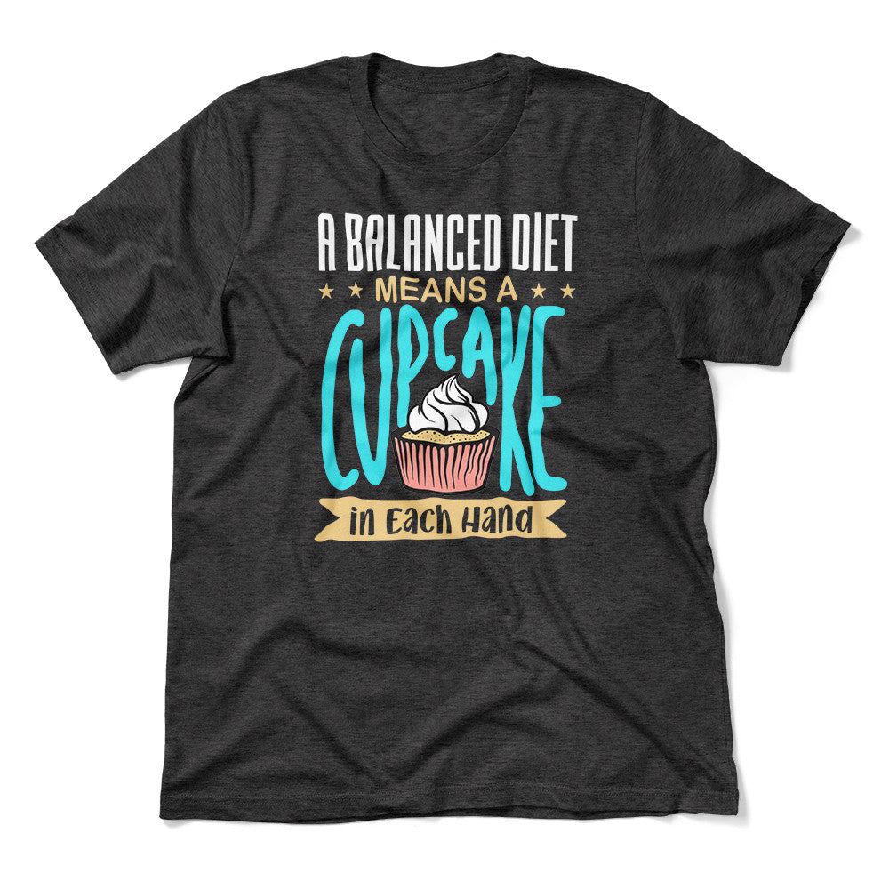 Cupcake - A Balanced Diet Men/Unisex T-Shirt in Dark Grey Heather color