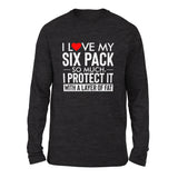 I Love My Six Pack And I Protect It With My Layer Of Fat Men/Unisex Drop Shoulder Sweatshirt in Dark Grey Heather color