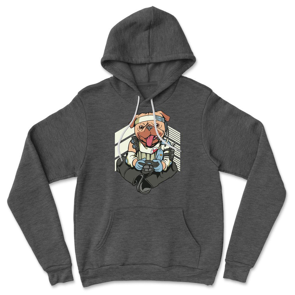 Lifeline Pug Apex Gamer Hoodie in Dark Grey Heather color