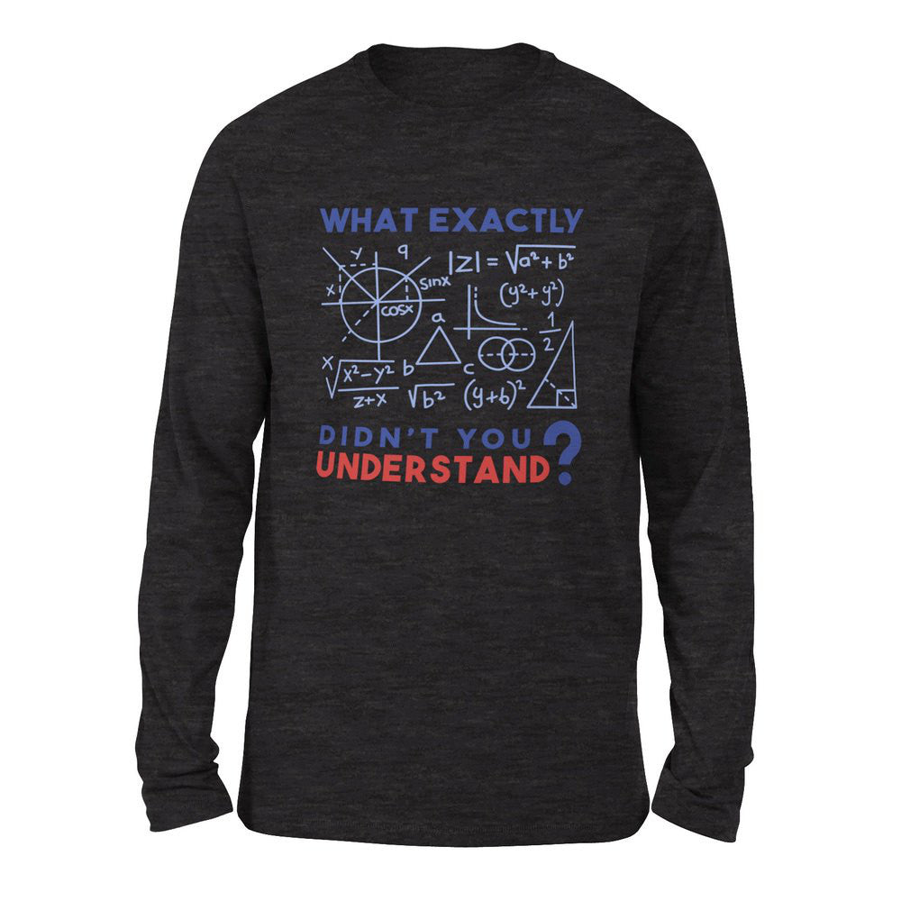 What Exactly Didn't You Understand Men/Unisex Drop Shoulder Sweatshirt in Dark Grey Heather color