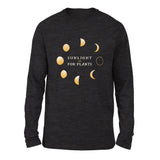 Night Moon Phases Men/Unisex Drop Shoulder Sweatshirt in Dark Grey Heather color