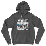 More Important Things In Life Than Fb And Twitter Hoodie in Dark Grey Heather color