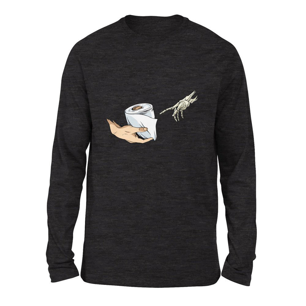 Creation Of Adam - Toilet Paper Men/Unisex Drop Shoulder Sweatshirt in Dark Grey Heather color