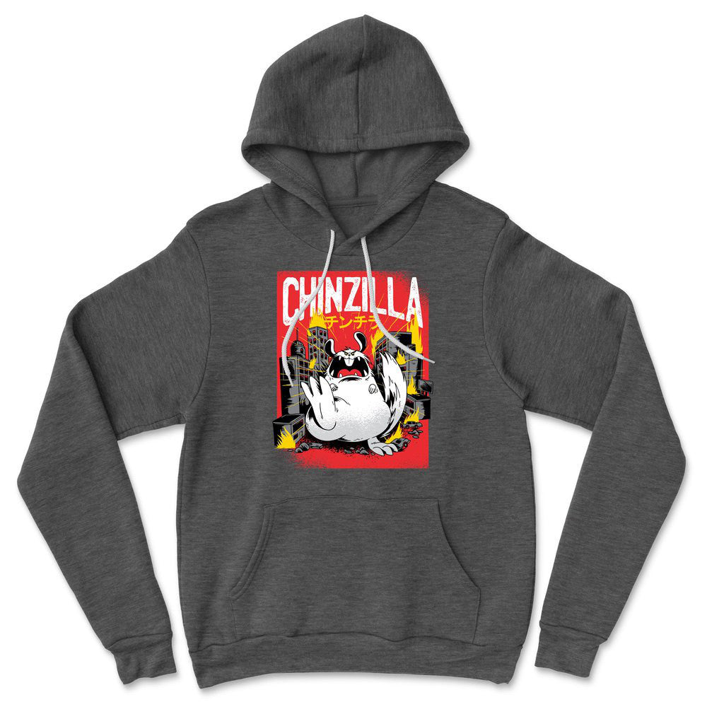 Chinzilla Monster Hoodie in Dark Grey Heather color