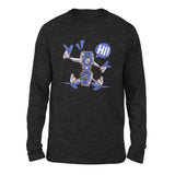 Quadcopter Robot Men/Unisex Drop Shoulder Sweatshirt in Dark Grey Heather color