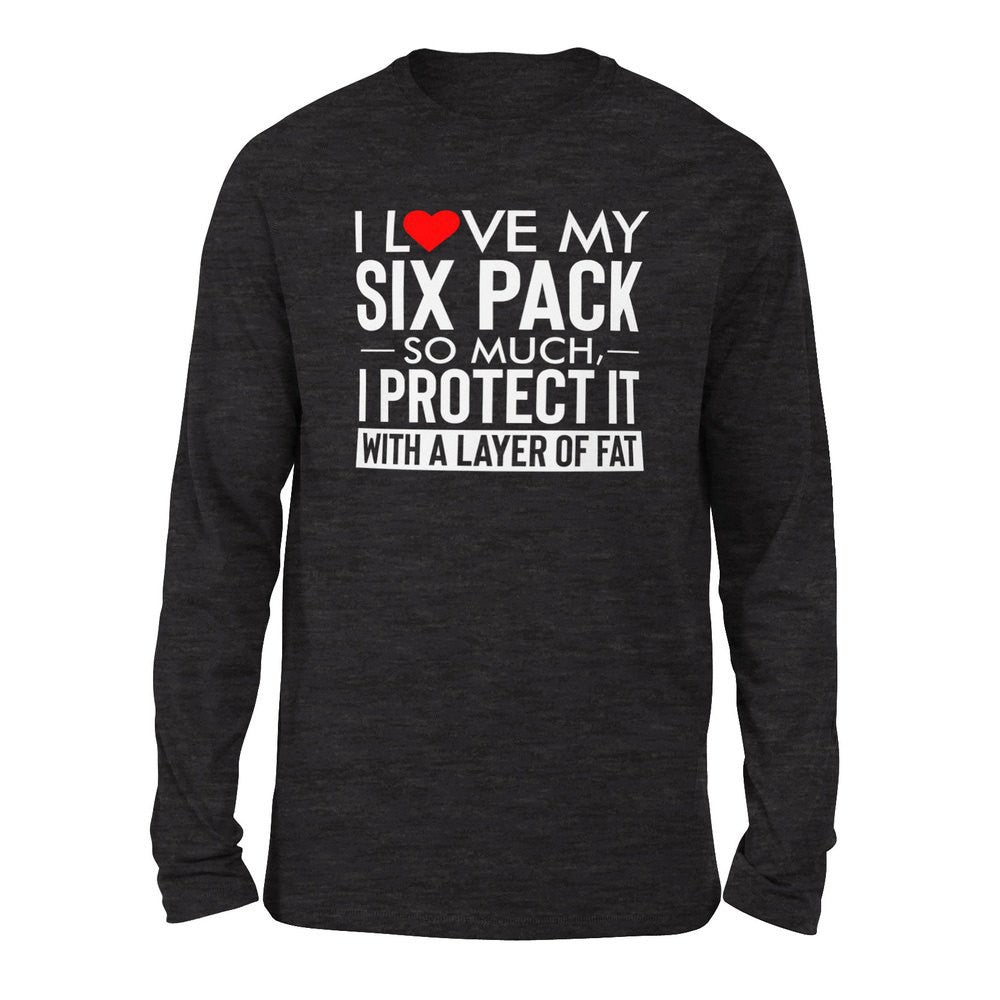 I Love My Six Pack So Much, I Protect It With A Layer Of Fat Men/Unisex Drop Shoulder Sweatshirt in Dark Grey Heather color