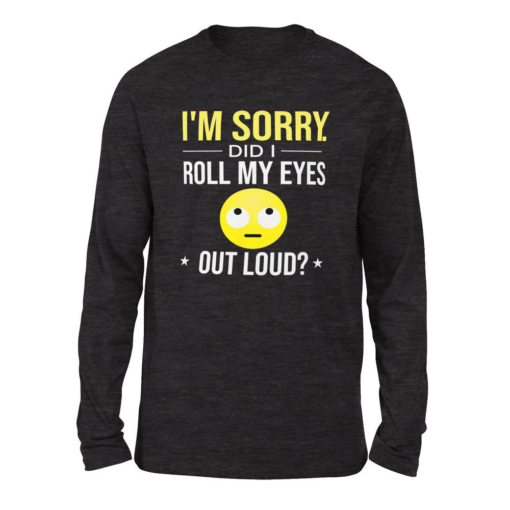 I'm Sorry, Did I Roll My Eyes Out Loud Men/Unisex Drop Shoulder Sweatshirt in Dark Grey Heather color
