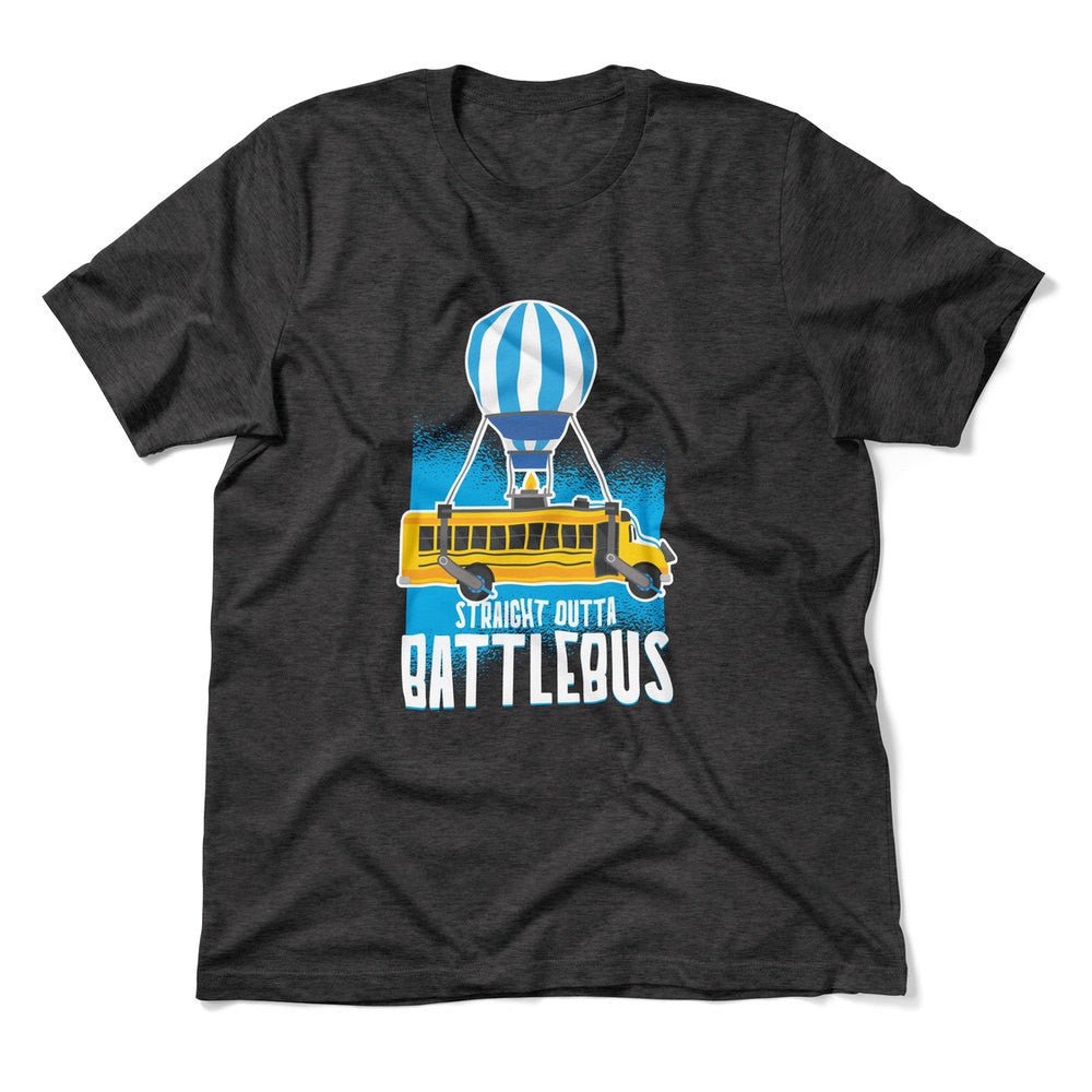 Straight Outta Battle Bus Men/Unisex T-Shirt in Dark Grey Heather color