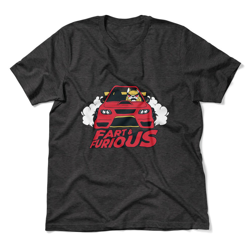 Fart And Furious Men/Unisex T-Shirt in Dark Grey Heather color